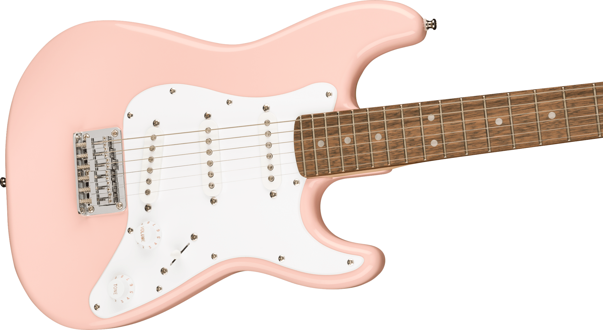 Squier Mini Stratocaster Electric Guitar w/Laurel Fretboard - Shell Pink