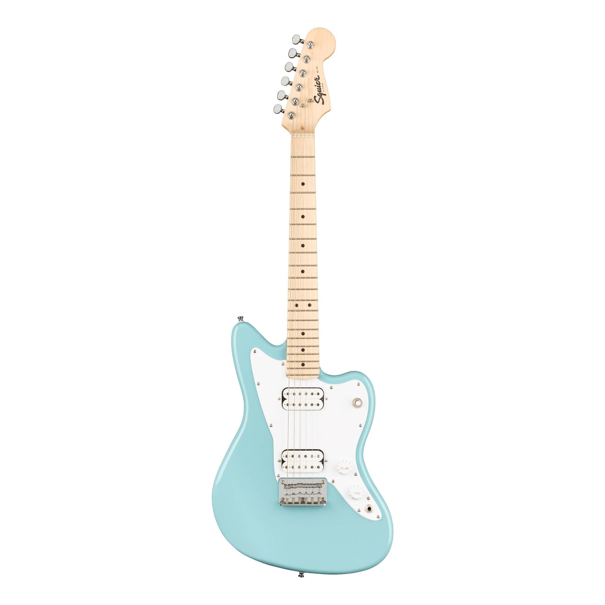Squier Mini Jazz HH Electric Guitar w/Maple Fretboard - Daphne Blue