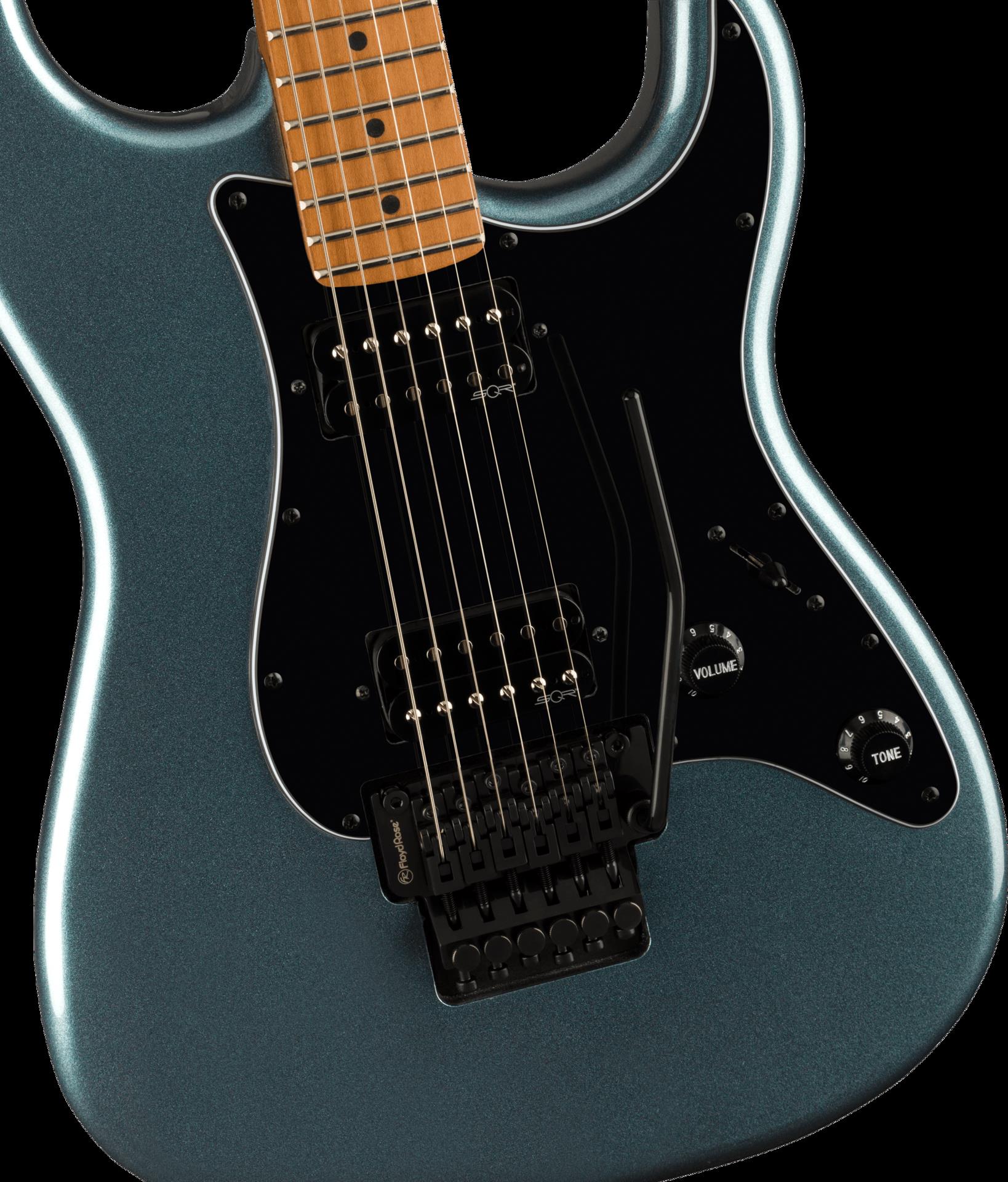 Squier Contemporary Stratocaster HH FR Electric Guitar with Roasted Maple Fingerboard in Gunmetal Metallic