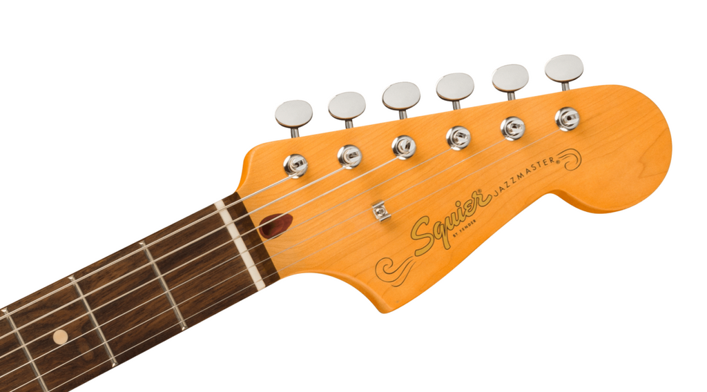 Squier J Mascis Signature Model Jazzmaster Electric Guitar with Laurel Fretboard in Vintage White