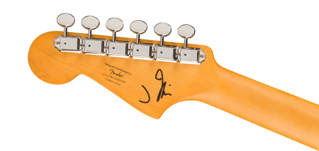 Squier J Mascis Signature Model Jazzmaster Electric Guitar with Laurel Fretboard in Vintage White