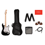 Squier Sonic Strat Pack Map Fretboard Black Gig Bag 10G AU