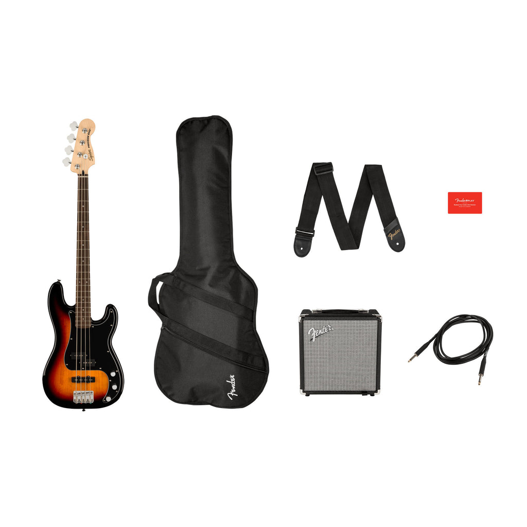Squier Affinity Series Precision Bass PJ Starter Pack with Rumble 15 - 3-Colour Sunburst