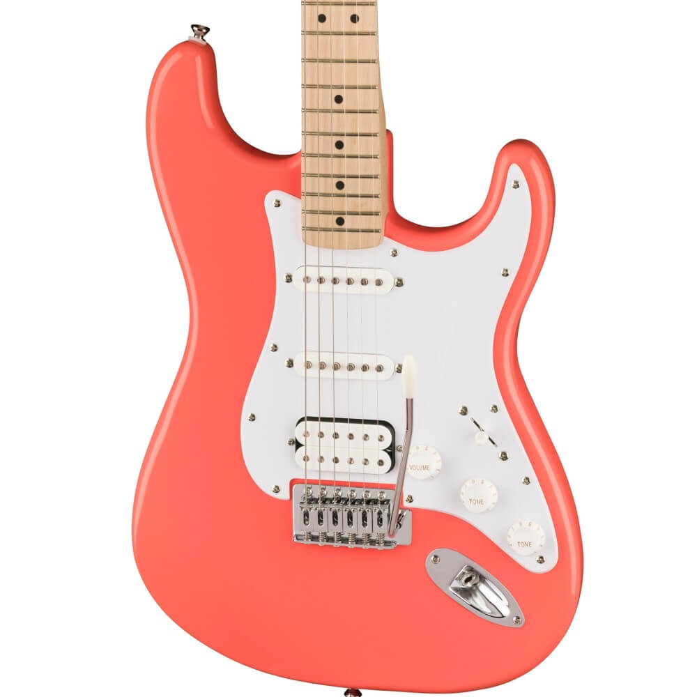 Squier Sonic Stratocaster HSS Electric Guitar with Maple Fretboard - Tahitian Coral