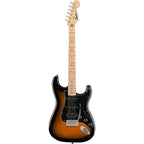 Squier Sonic Stratocaster HSS 2-Color Sunburst, black pickguard — full front view