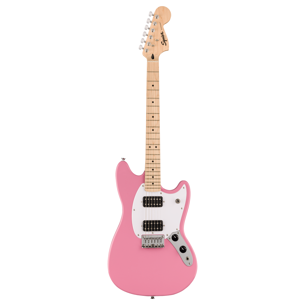 Squier Sonic Mustang HH with Maple Fretboard in Flash Pink
