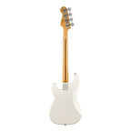 Squier Classic Vibe 60s Precision Bass guitar with Olympic White finish and laurel fretboard, shown from the front.