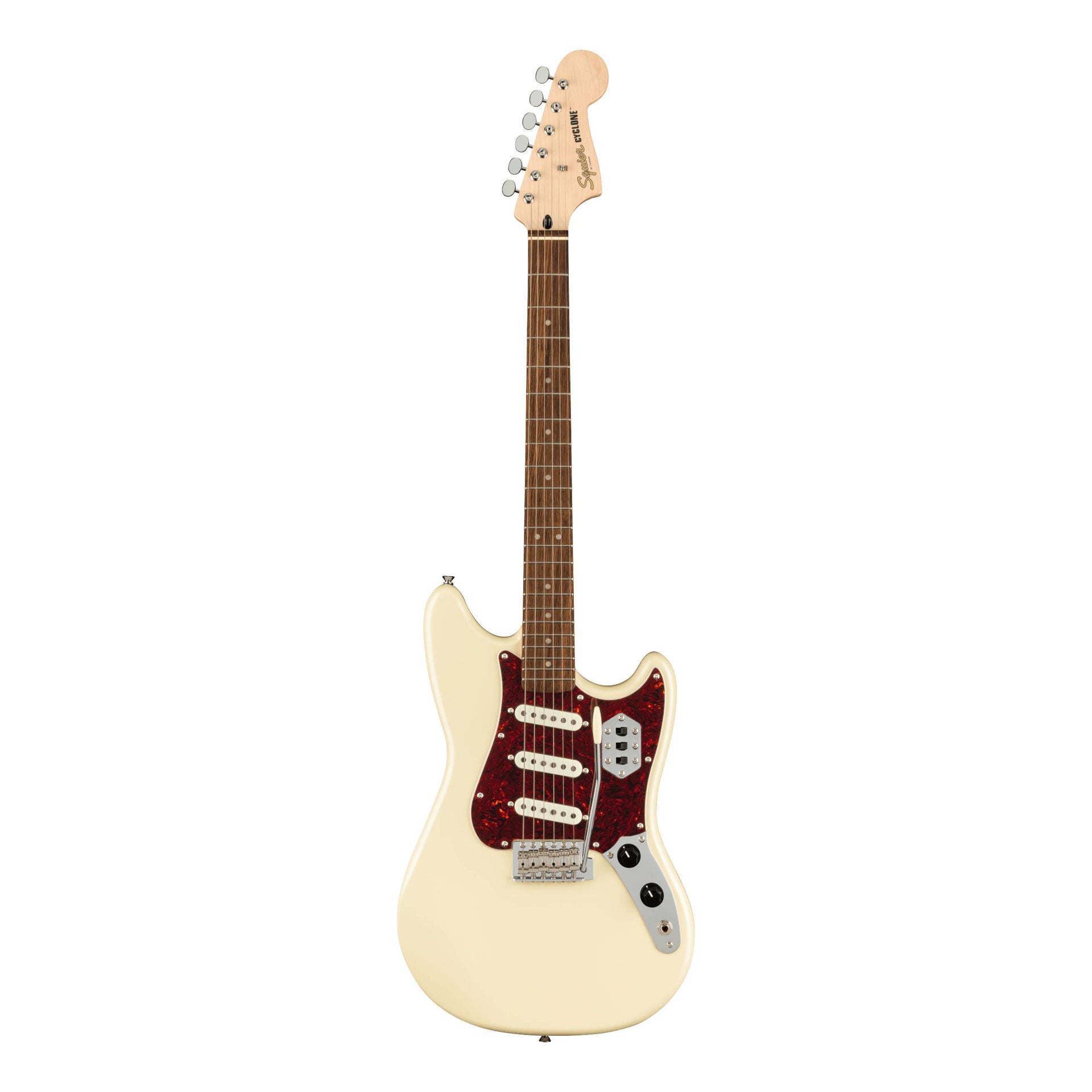 Squier Paranormal Cyclone Electric Guitar - Laurel Fingerboard - Tortoiseshell Pickguard - Pearl White