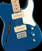Squier Paranormal Cabronita Telecaster Thinline Electric Guitar - Maple Fingerboard - Parchment Pickguard - Lake Placid Blue