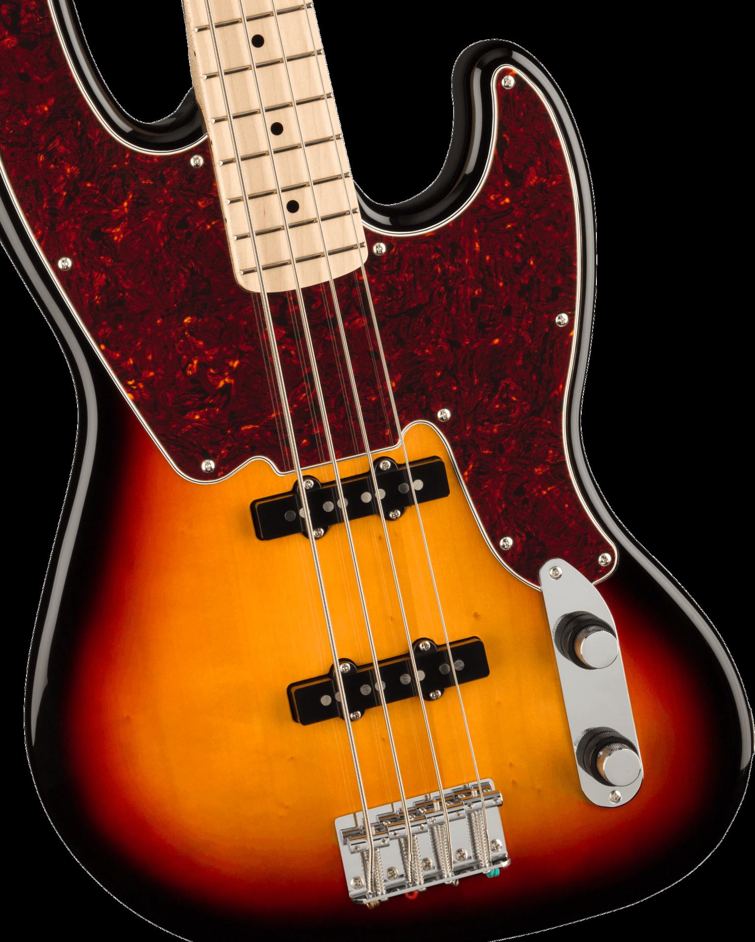 Squier Paranormal Jazz Bass ''54 Bass Guitar - Maple Fingerboard - Tortoiseshell Pickguard - 3-Color Sunburst
