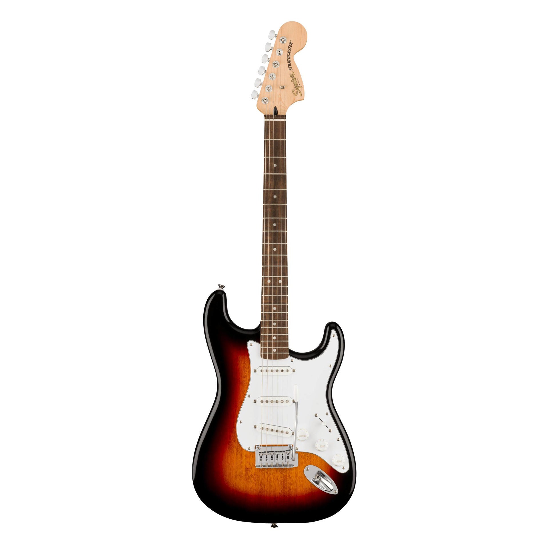 Squier Affinity Series Stratocaster, Laurel Fingerboard, White Pickguard, 3-Color Sunburst