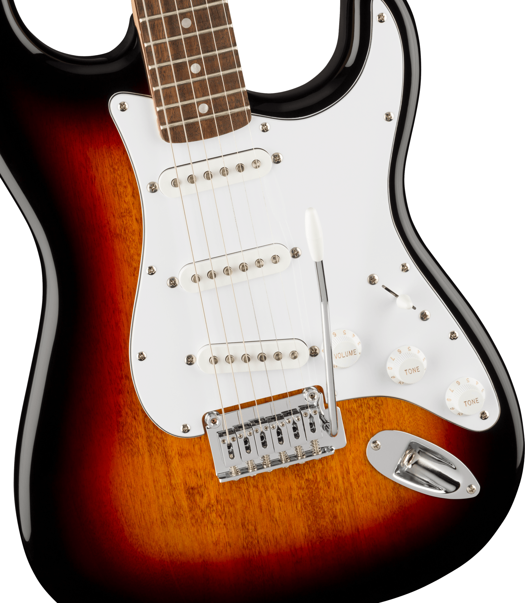 Squier Affinity Series Stratocaster, Laurel Fingerboard, White Pickguard, 3-Color Sunburst