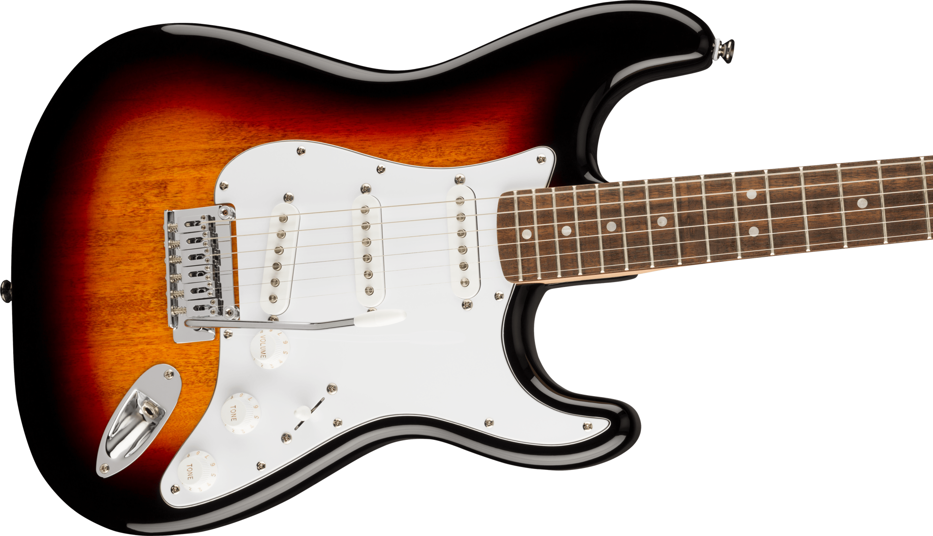 Squier Affinity Series Stratocaster, Laurel Fingerboard, White Pickguard, 3-Color Sunburst