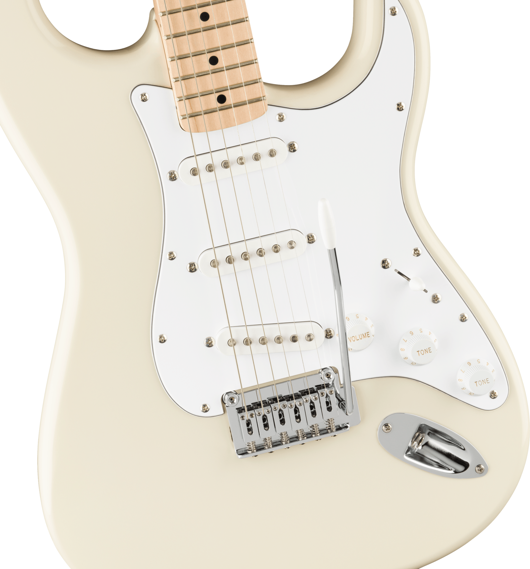 Squier Affinity Series Stratocaster, Maple Fingerboard, White Pickguard, Olympic White