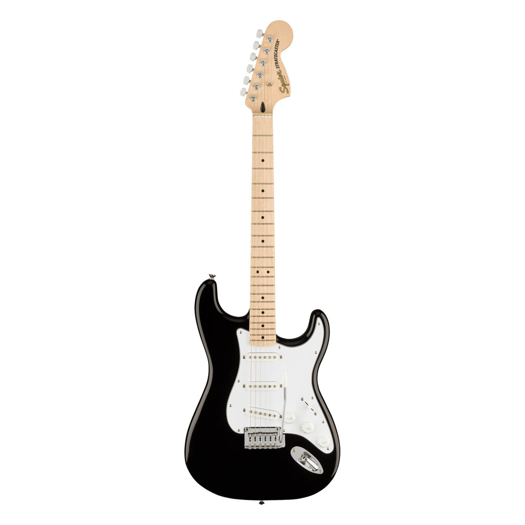 Squier Affinity Series Stratocaster, Maple Fingerboard, White Pickguard, Black
