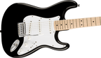 Squier Affinity Series Stratocaster, Maple Fingerboard, White Pickguard, Black
