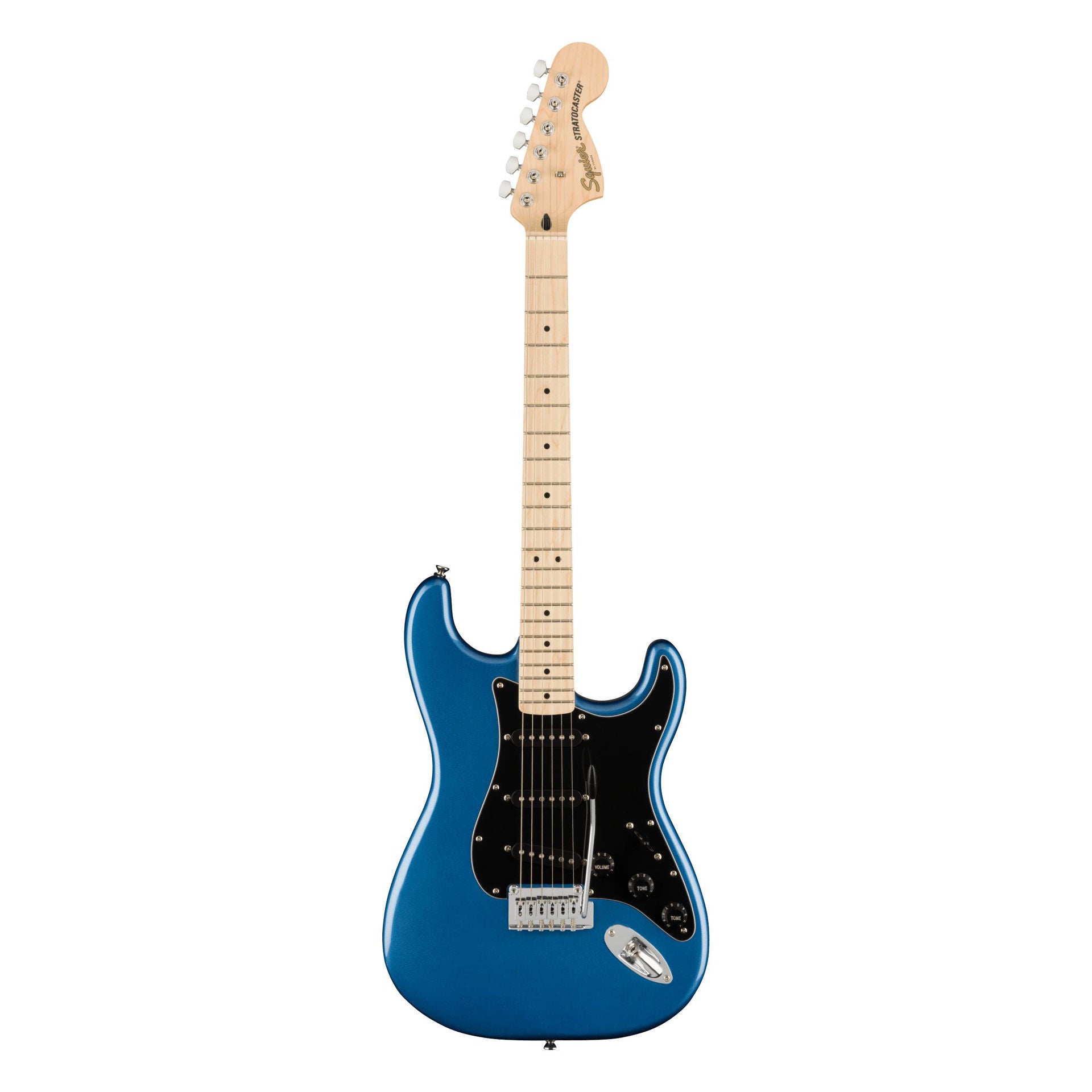 Squier Affinity Series Stratocaster, Maple Fingerboard, Black Pickguard, Lake Placid Blue