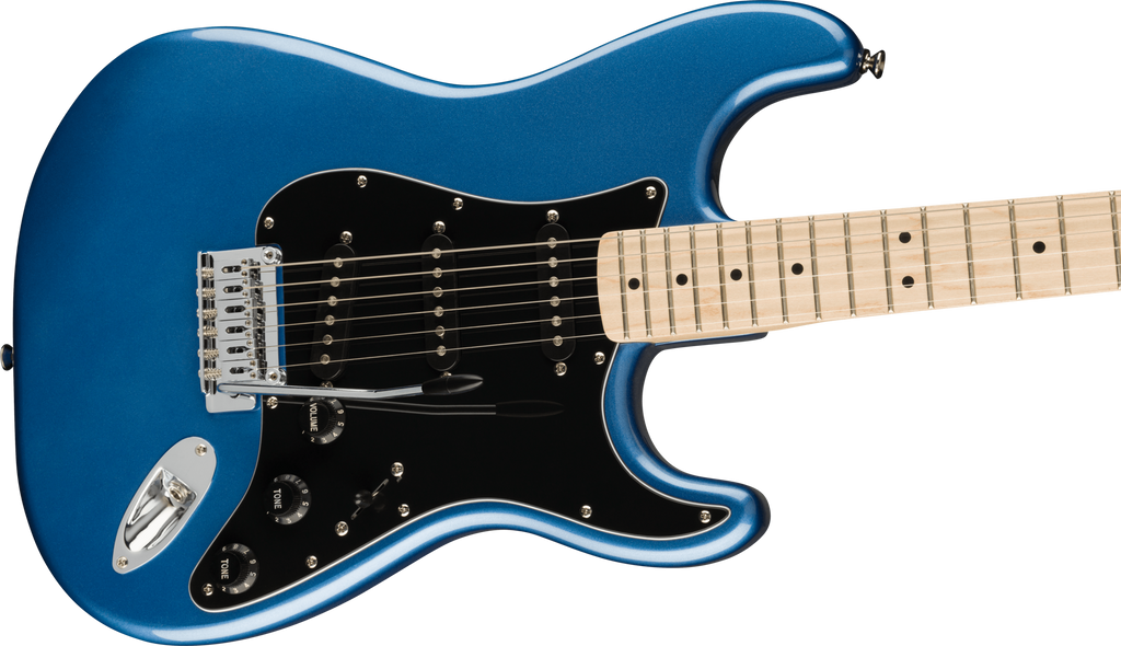 Squier Affinity Series Stratocaster, Maple Fingerboard, Black Pickguard, Lake Placid Blue
