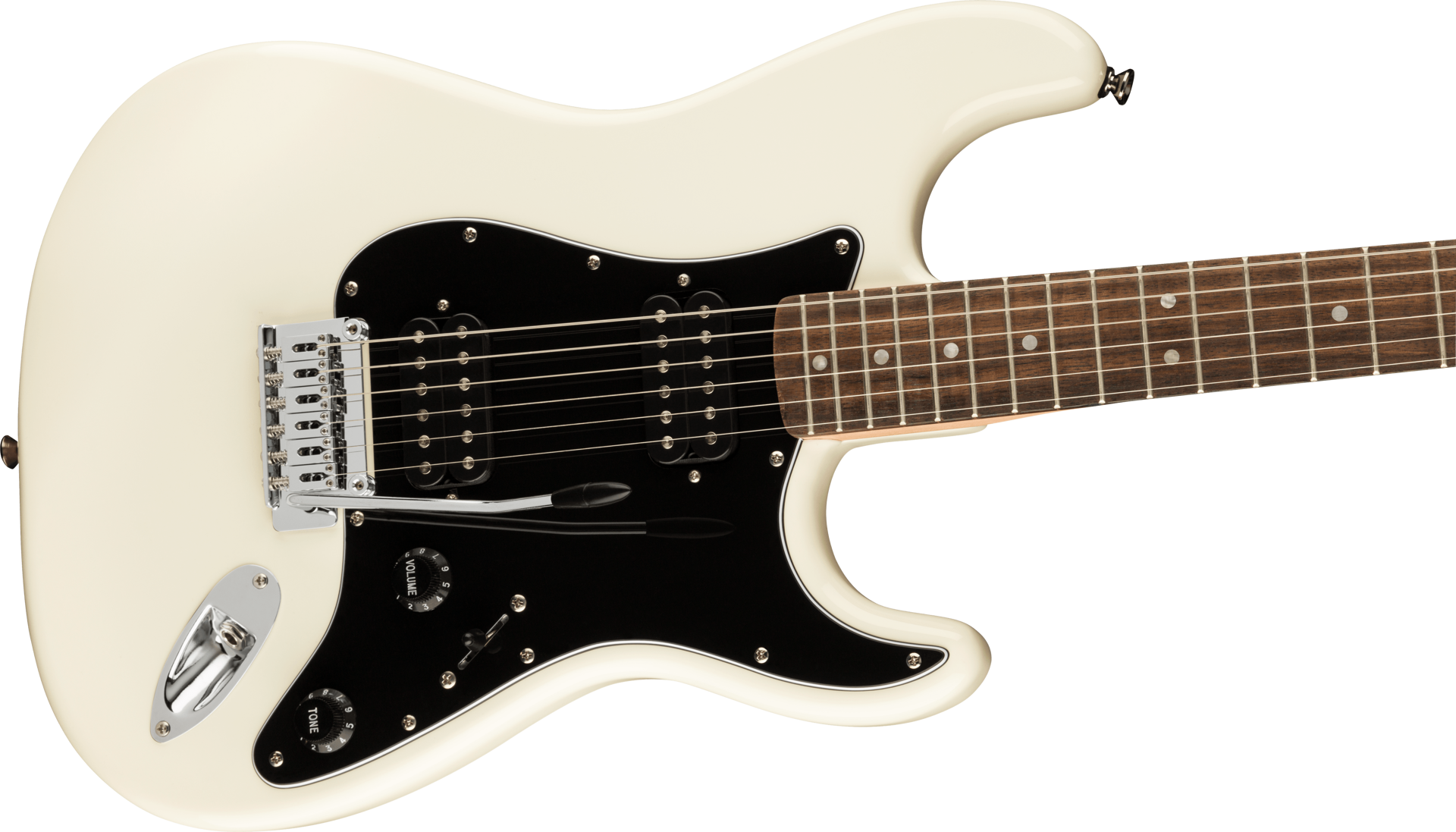 Squier Affinity Series Stratocaster, Maple Fingerboard, Black Pickguard, Olympic White