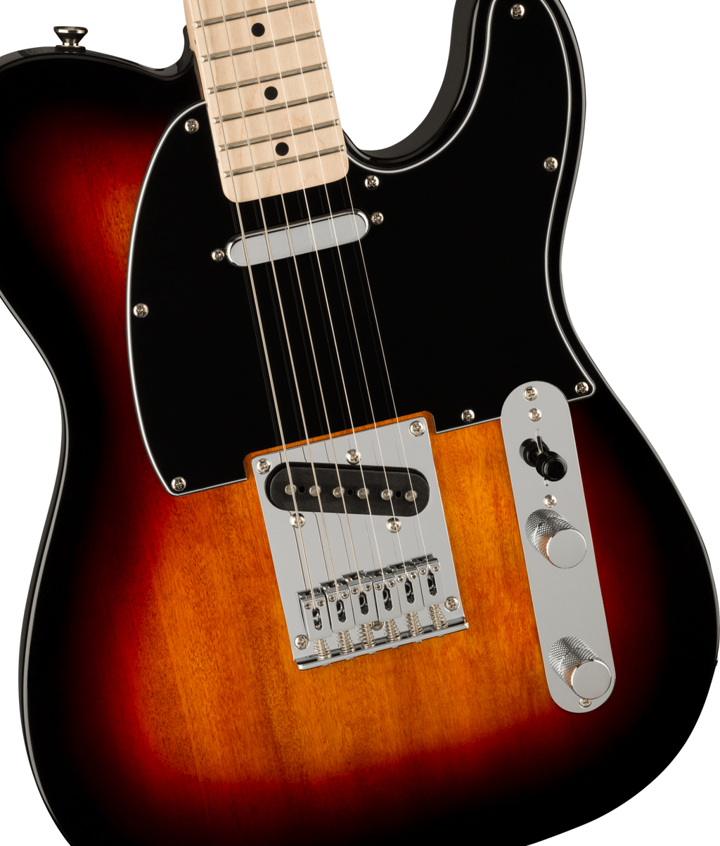 Squier Affinity Series Telecaster, Maple Fingerboard, Black Pickguard, 3-Color Sunburst