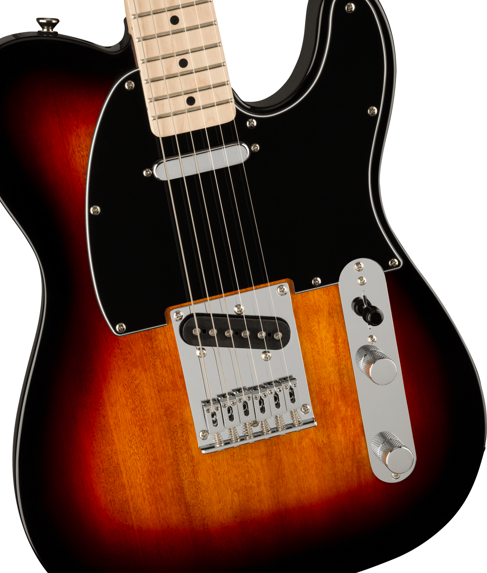 Squier Affinity Series Telecaster, Maple Fingerboard, Black Pickguard, 3-Color Sunburst