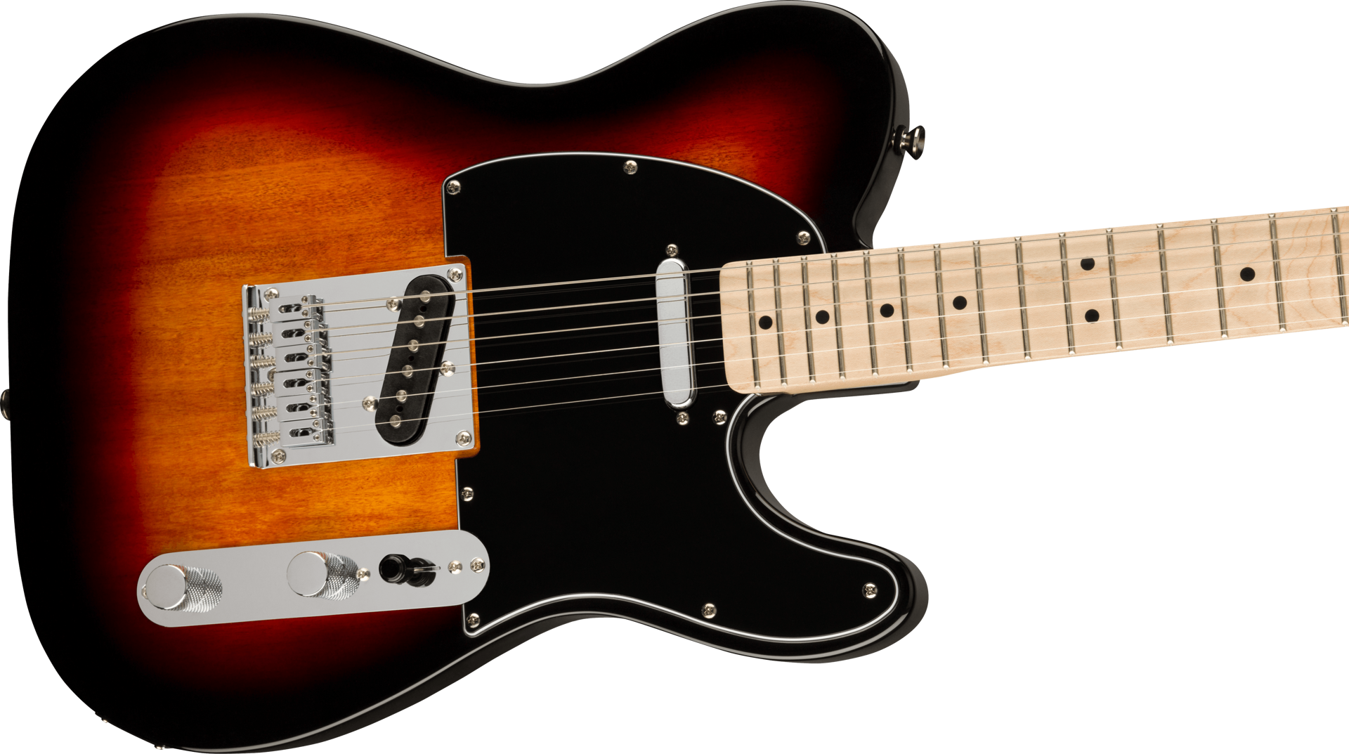 Squier Affinity Series Telecaster, Maple Fingerboard, Black Pickguard, 3-Color Sunburst