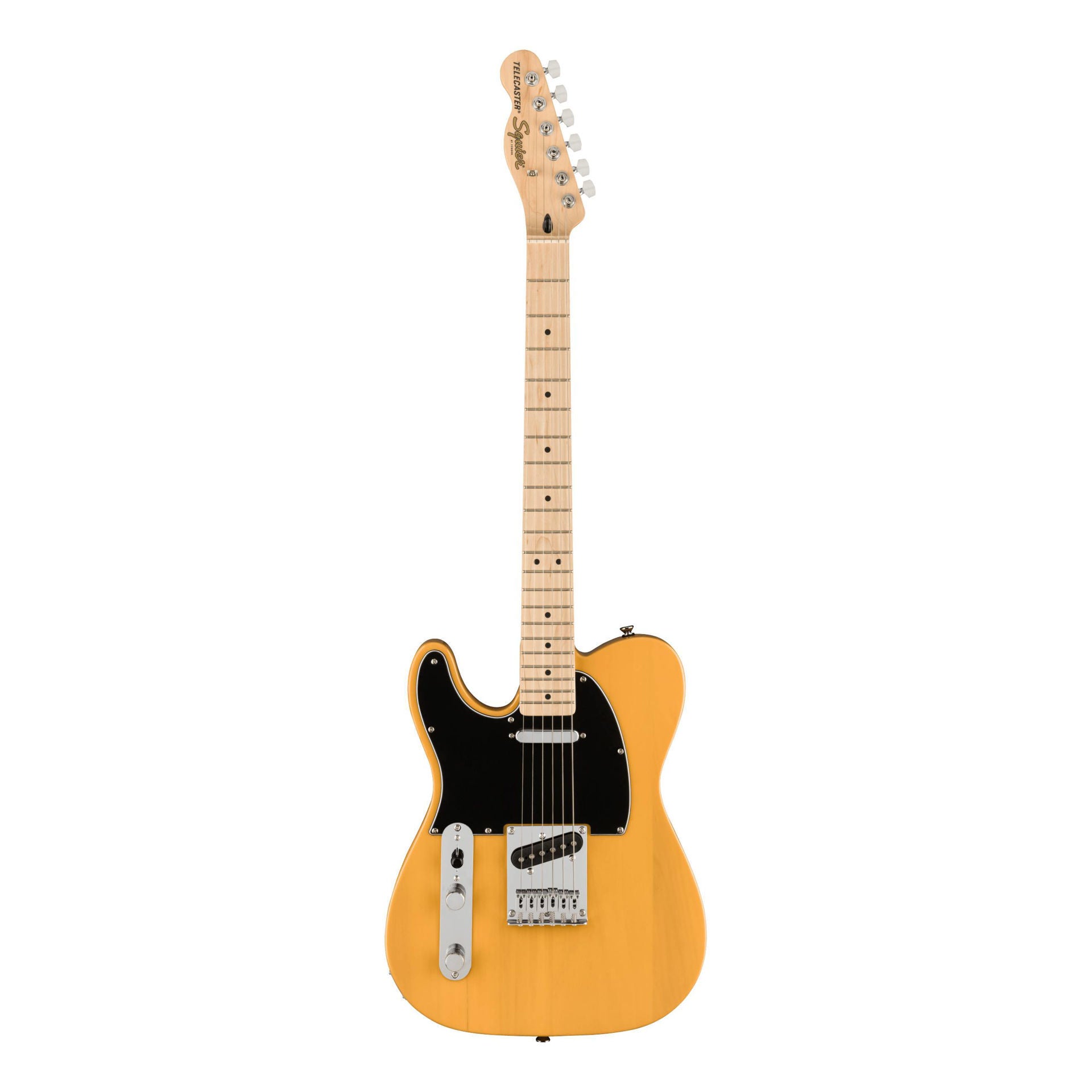 Squier Affinity Series Telecaster Left-Handed, Maple Fingerboard, Black Pickguard, Butterscotch Blonde