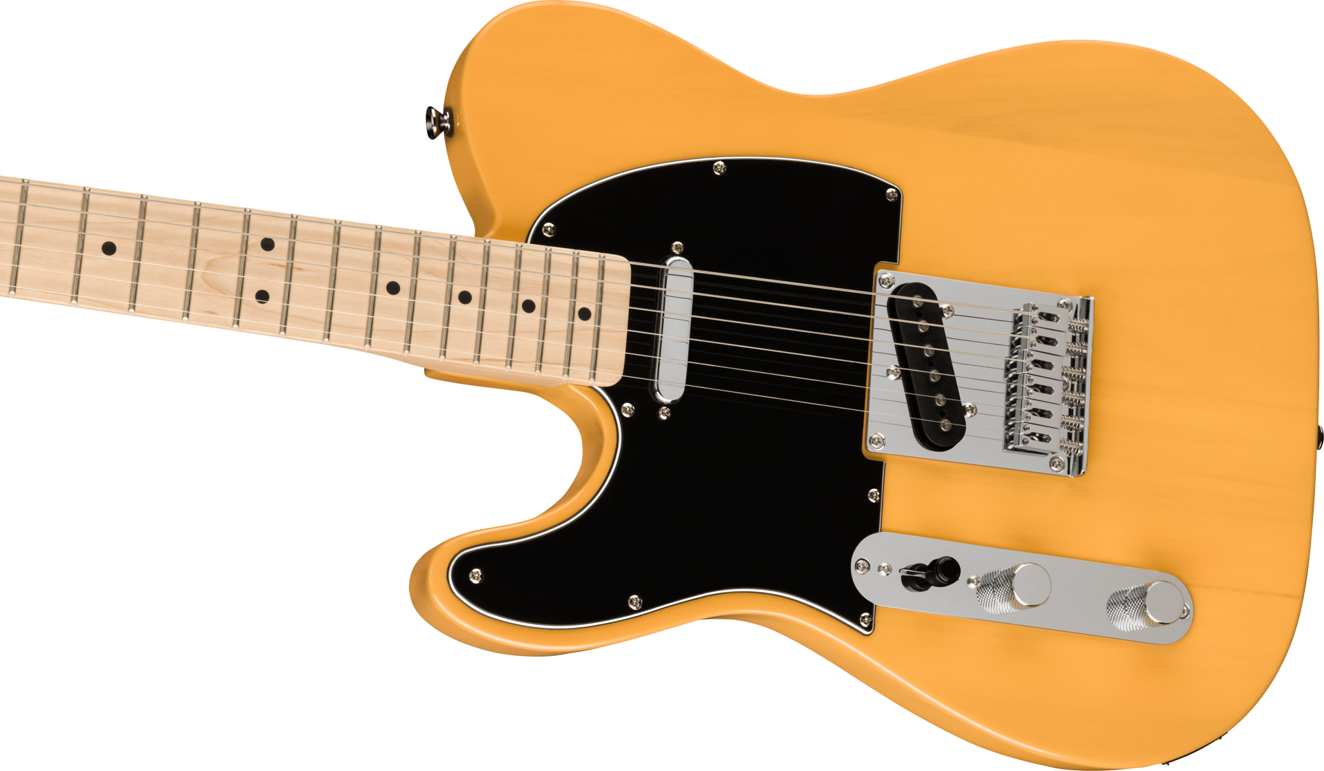 Squier Affinity Series Telecaster Left-Handed, Maple Fingerboard, Black Pickguard, Butterscotch Blonde