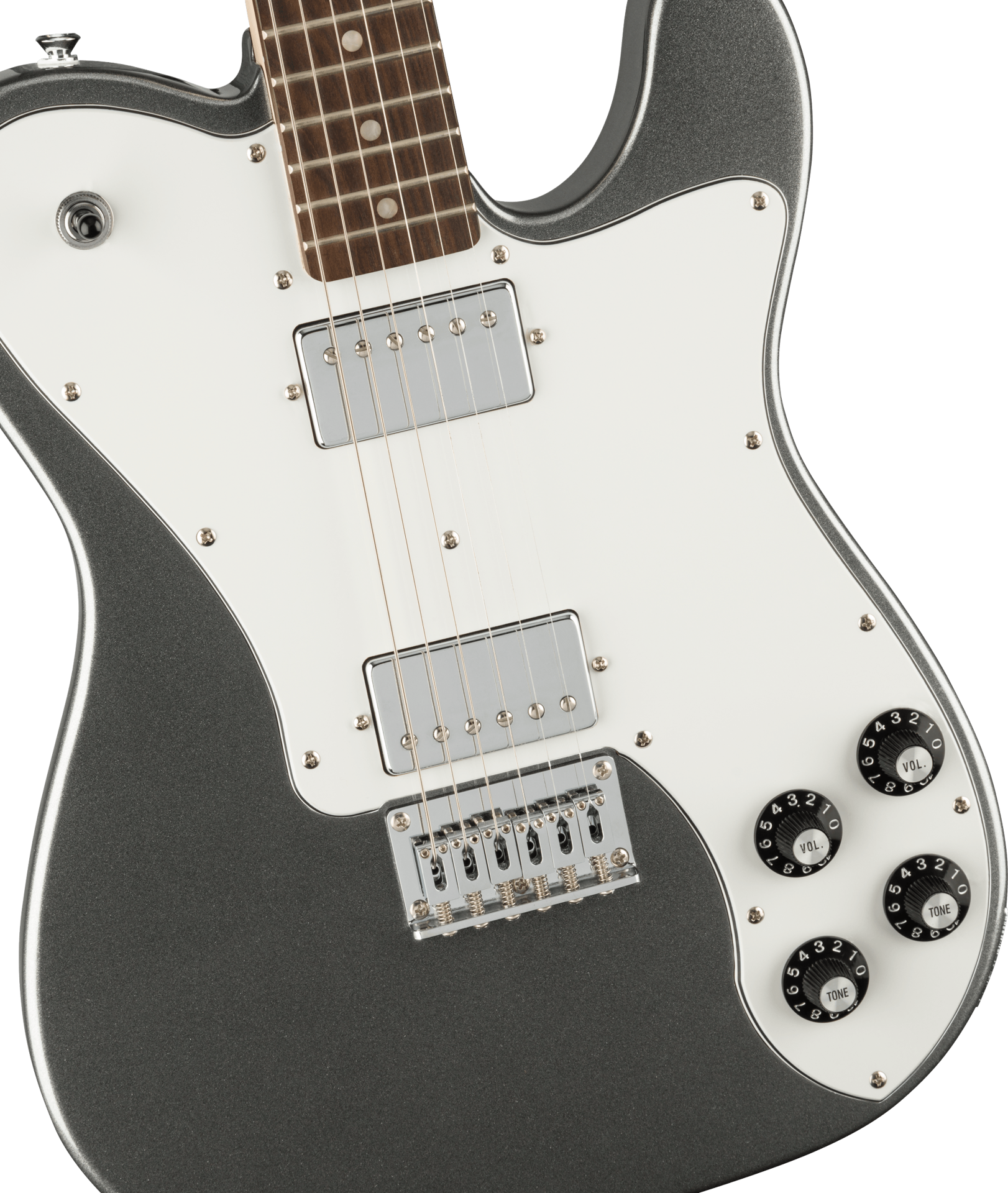Squier Affinity Series Telecaster Deluxe, Laurel Fingerboard, White Pickguard, Charcoal Frost Metallic