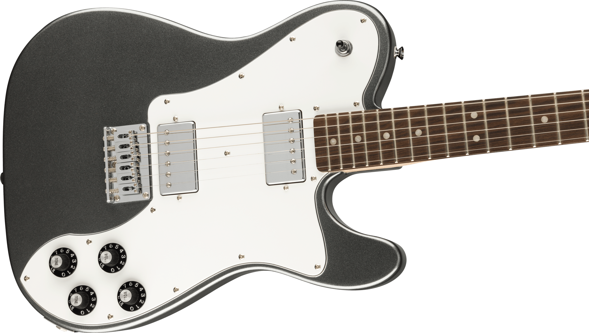 Squier Affinity Series Telecaster Deluxe, Laurel Fingerboard, White Pickguard, Charcoal Frost Metallic