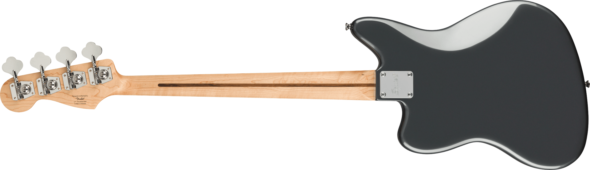 Squier Affinity Series Jaguar Bass H, Laurel Fingerboard, Black Pickguard, Charcoal Frost Metallic