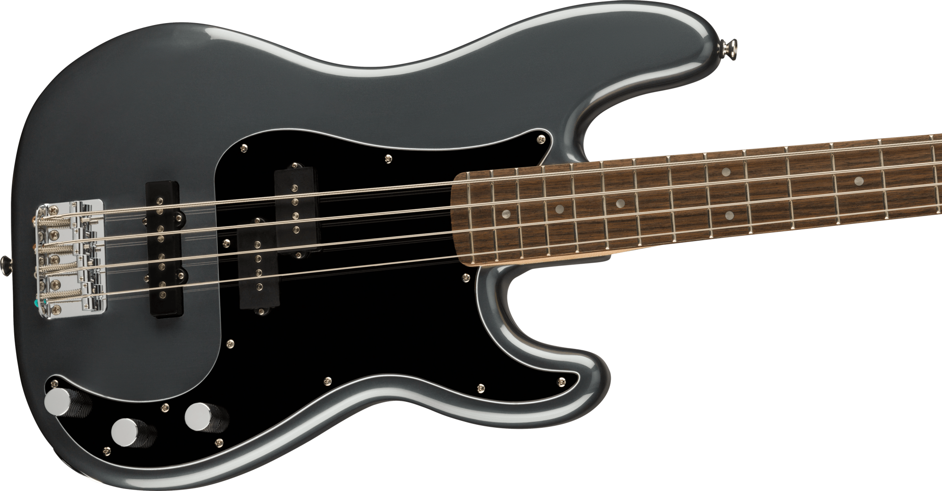 Squier Affinity Series Precision Bass PJ, Laurel Fingerboard, Black Pickguard, Charcoal Frost Metallic