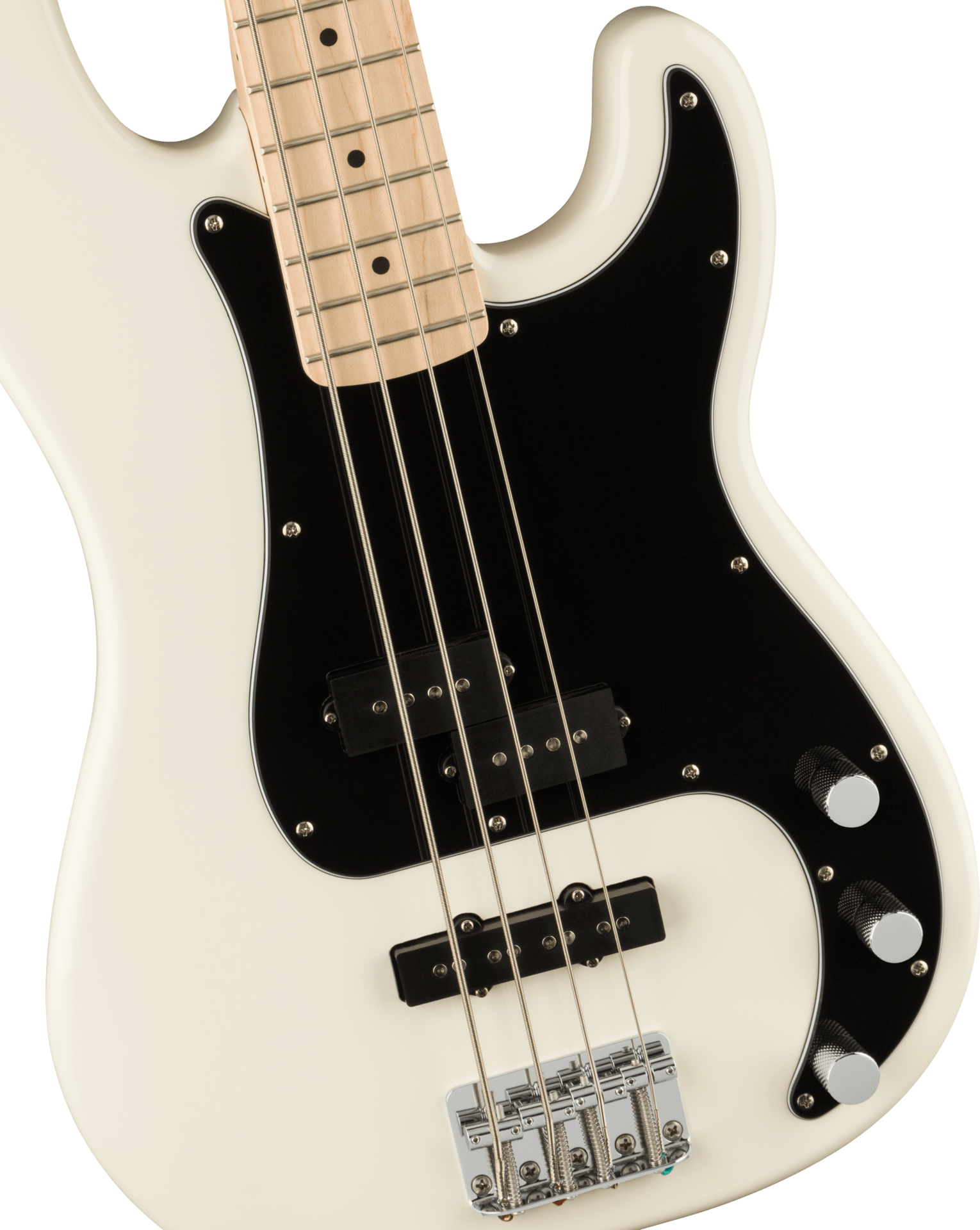 Squier Affinity Series Precision Bass PJ, Maple Fingerboard, Black Pickguard, Olympic White