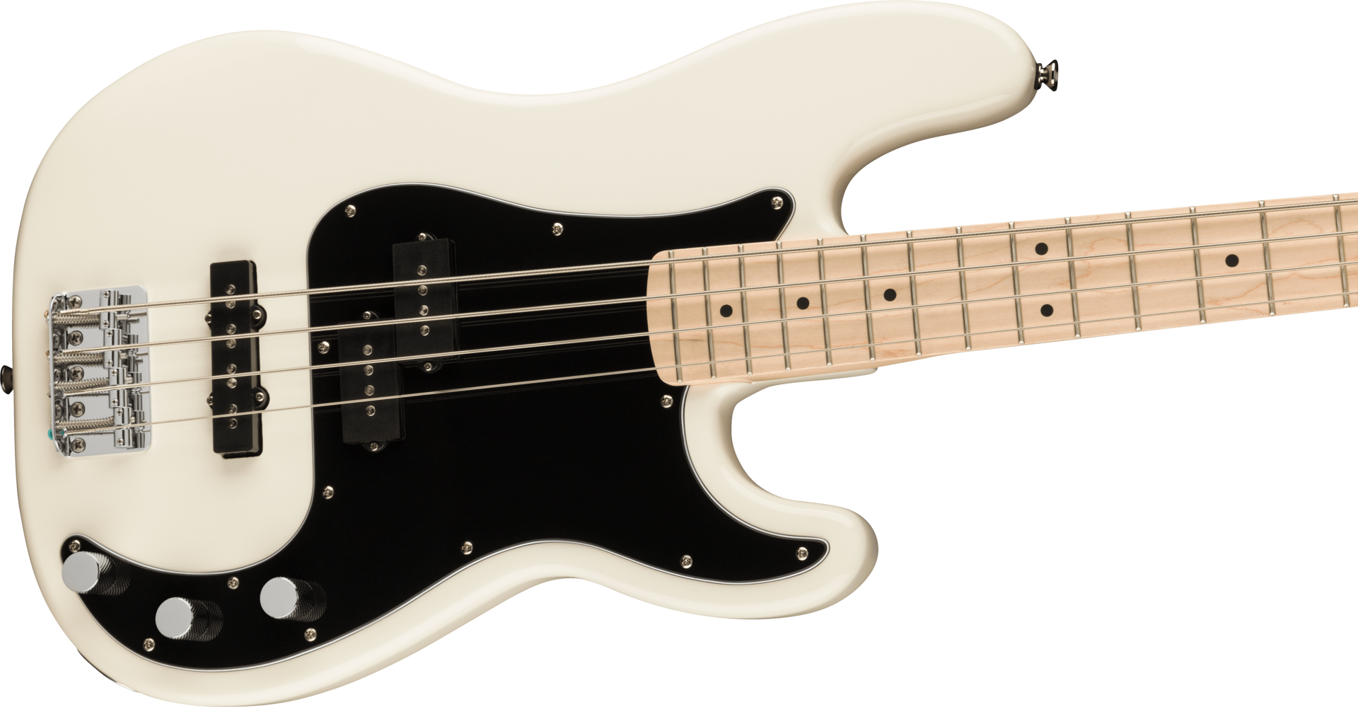 Squier Affinity Series Precision Bass PJ, Maple Fingerboard, Black Pickguard, Olympic White