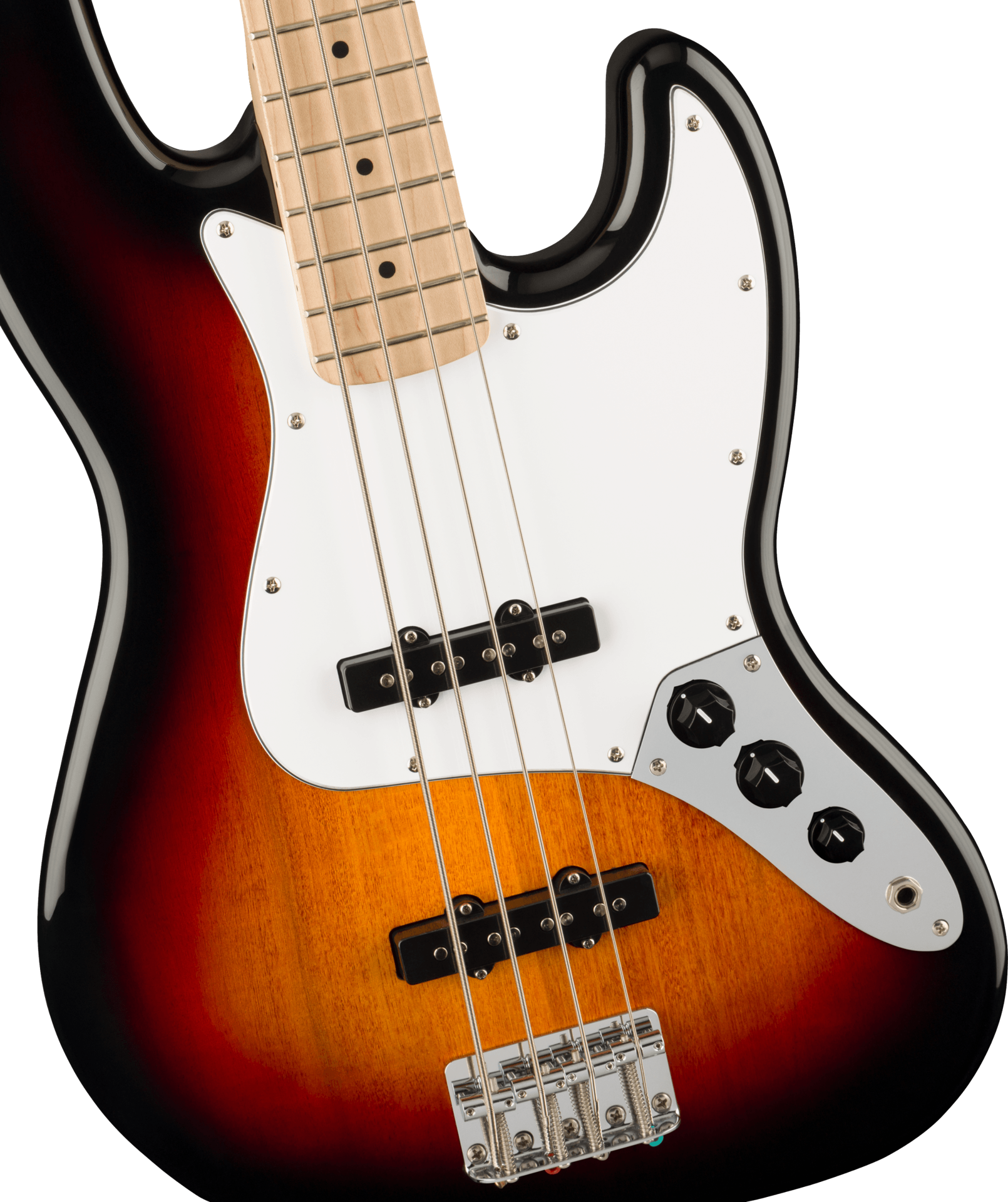 Squier Affinity Series Jazz Bass, Maple Fingerboard, White Pickguard, 3-Color Sunburst