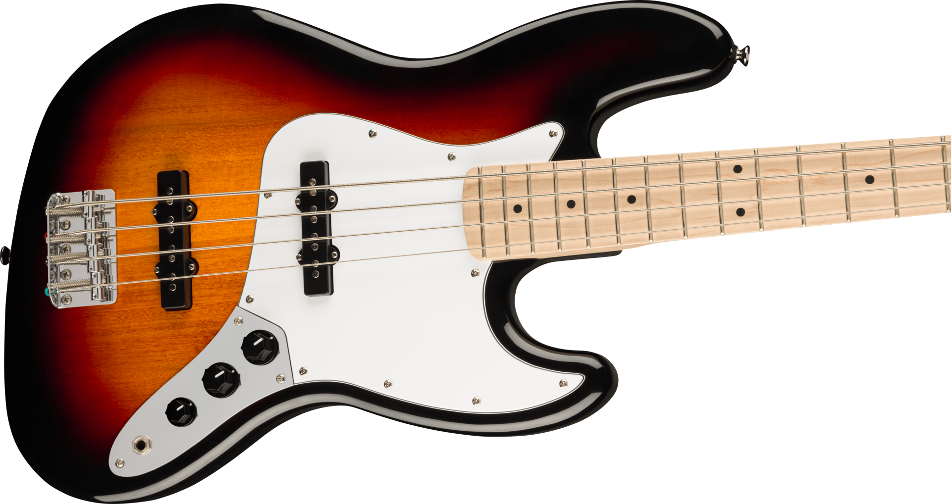 Squier Affinity Series Jazz Bass, Maple Fingerboard, White Pickguard, 3-Color Sunburst