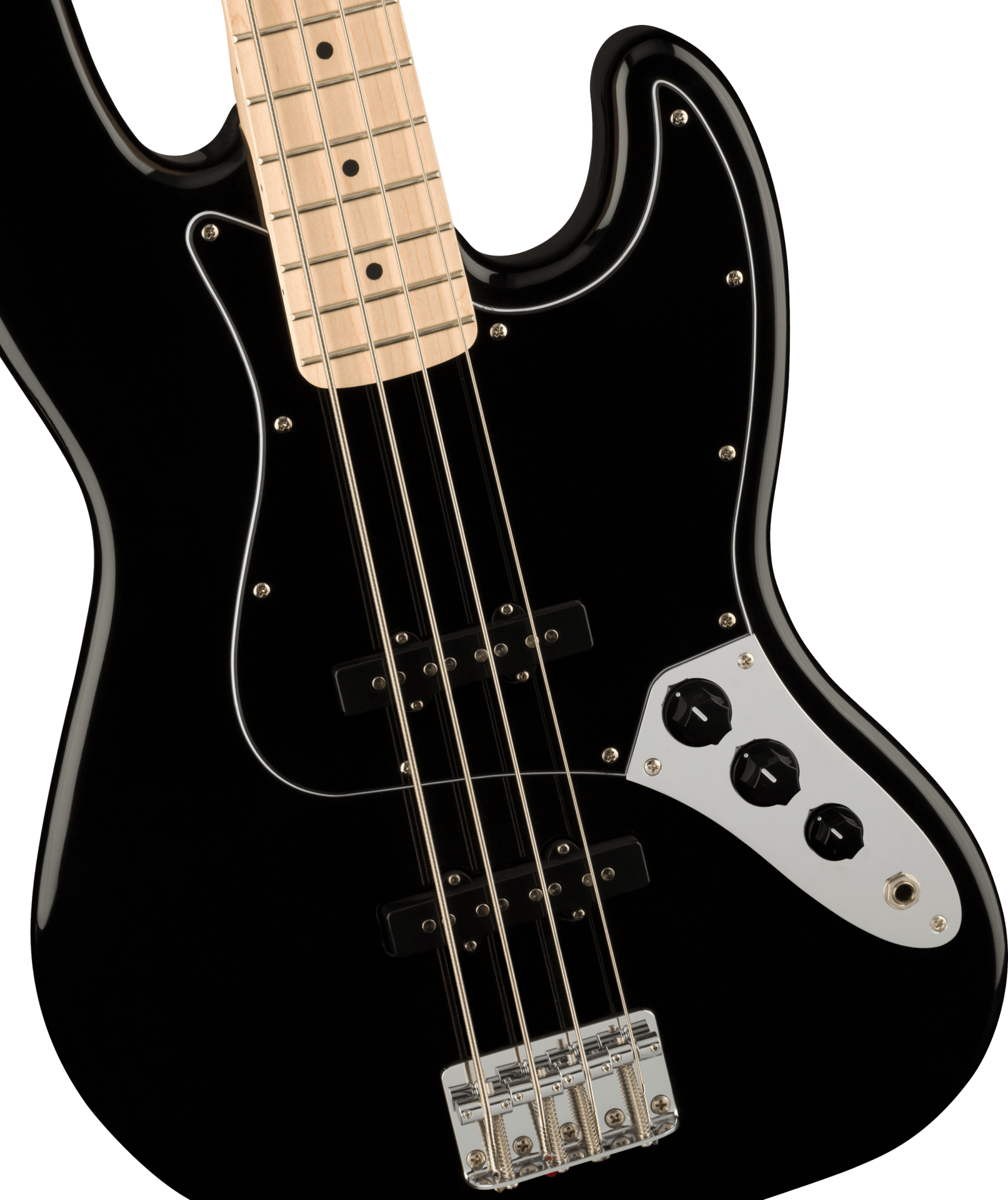 Squier Affinity Series Jazz Bass, Maple Fingerboard, Black Pickguard, Black
