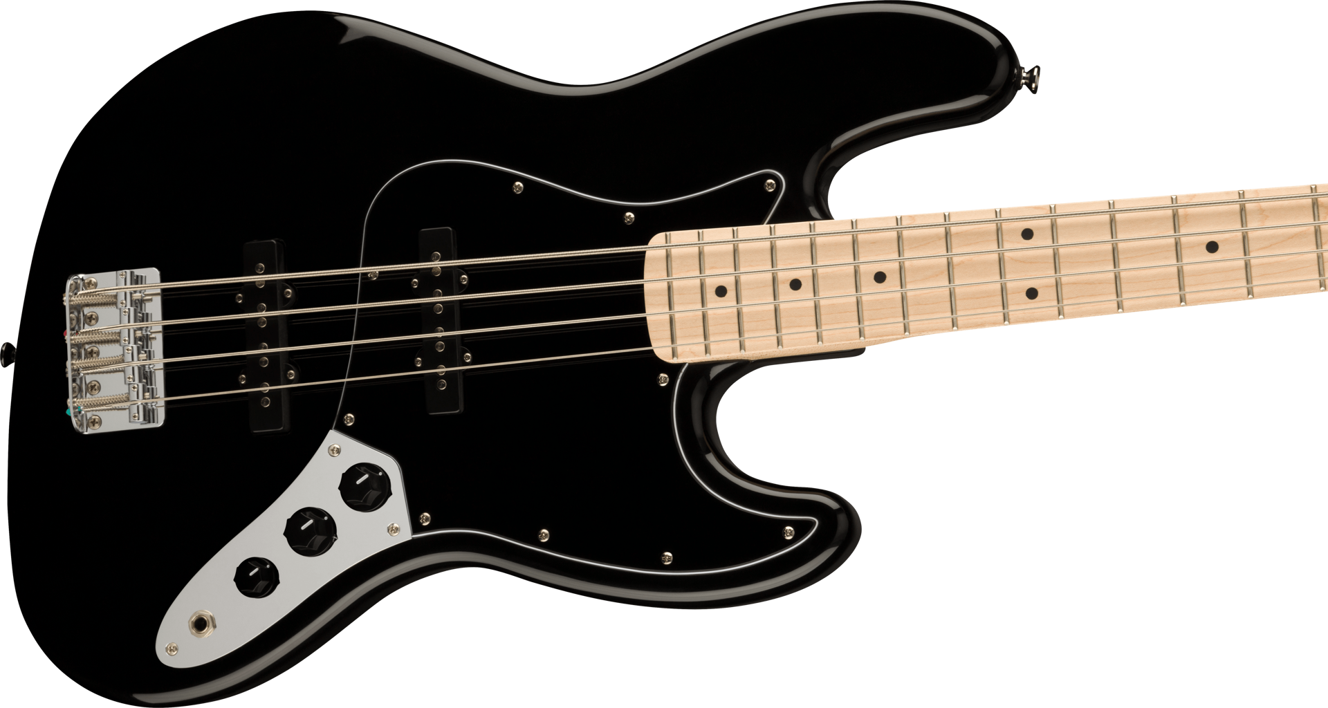 Squier Affinity Series Jazz Bass, Maple Fingerboard, Black Pickguard, Black