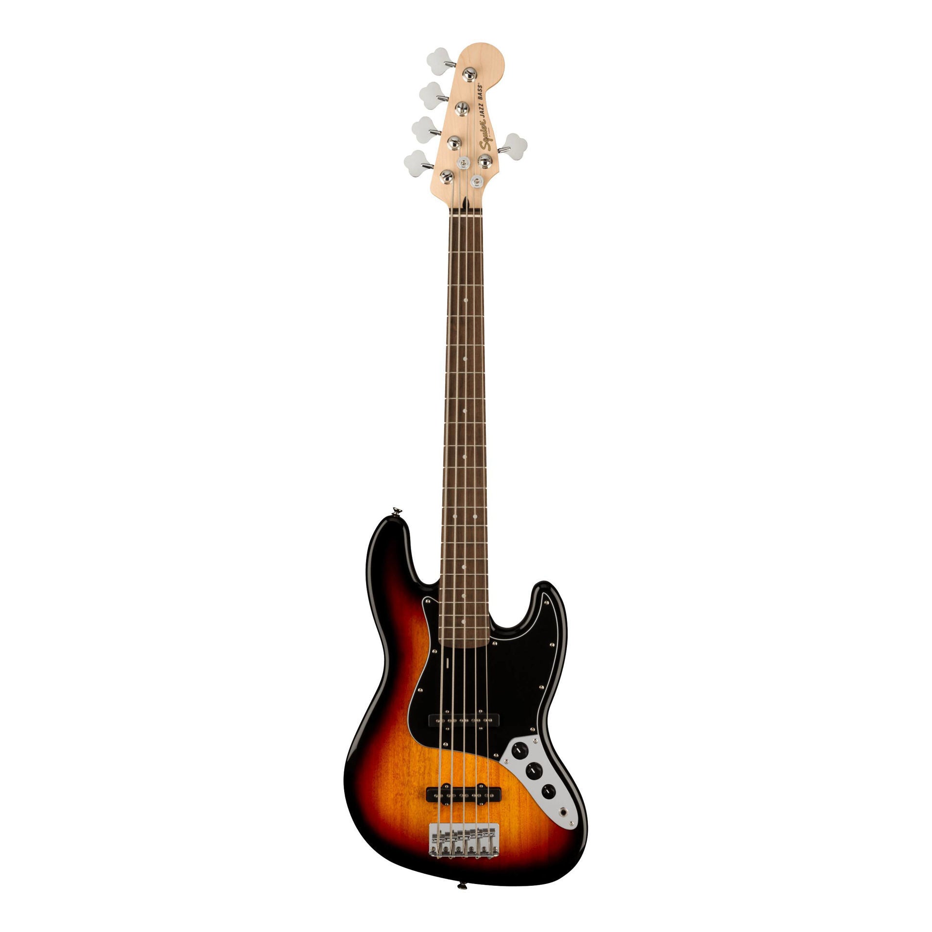 Squier Affinity Series Jazz Bass V, Laurel Fingerboard, Black Pickguard, 3-Color Sunburst