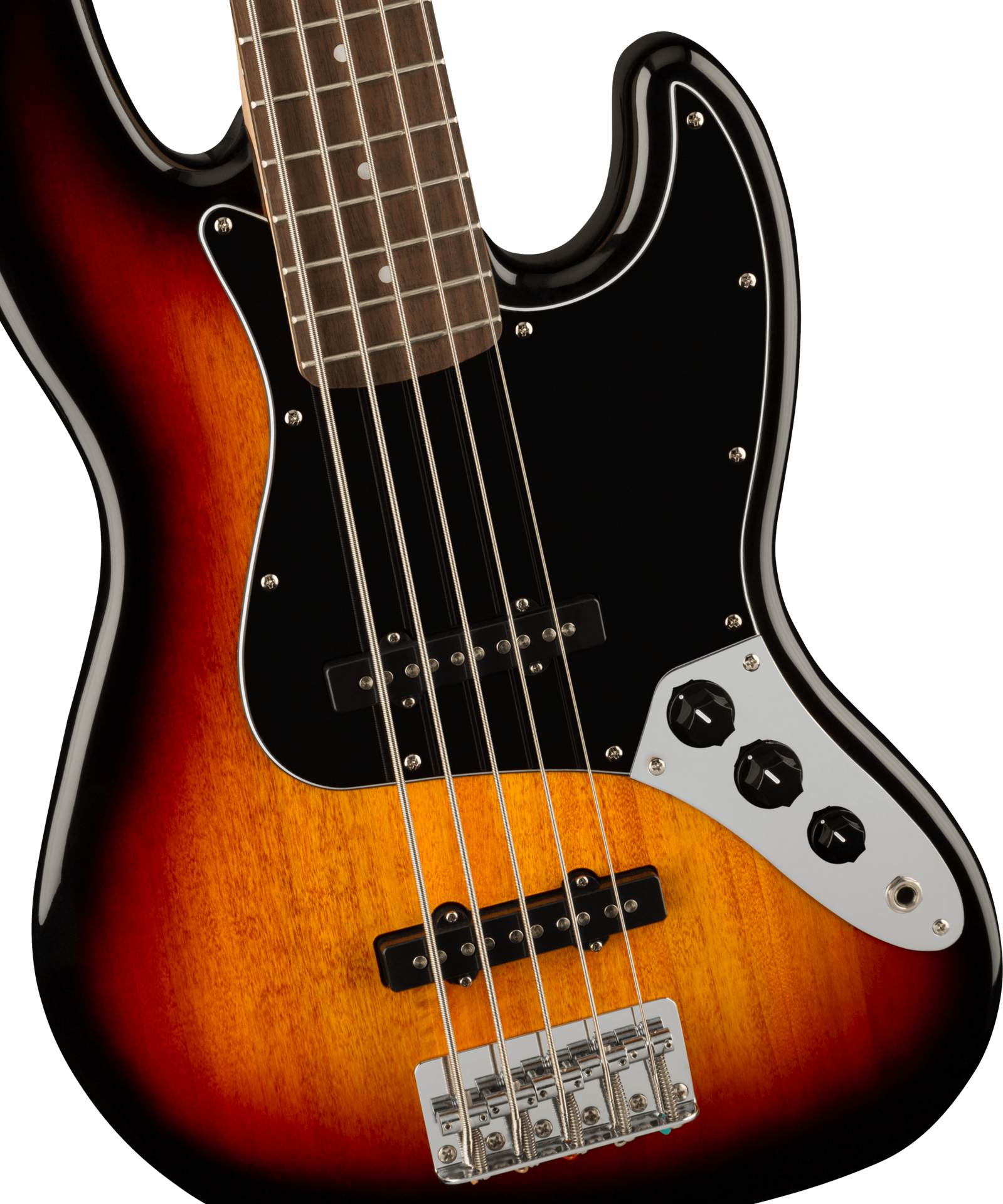 Squier Affinity Series Jazz Bass V, Laurel Fingerboard, Black Pickguard, 3-Color Sunburst