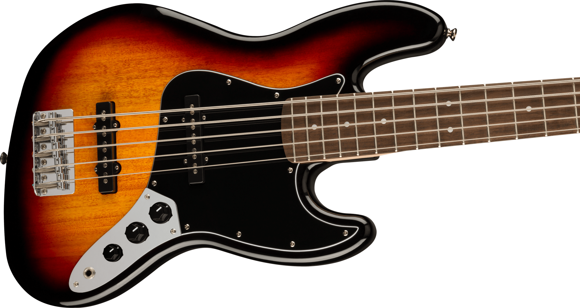 Squier Affinity Series Jazz Bass V, Laurel Fingerboard, Black Pickguard, 3-Color Sunburst