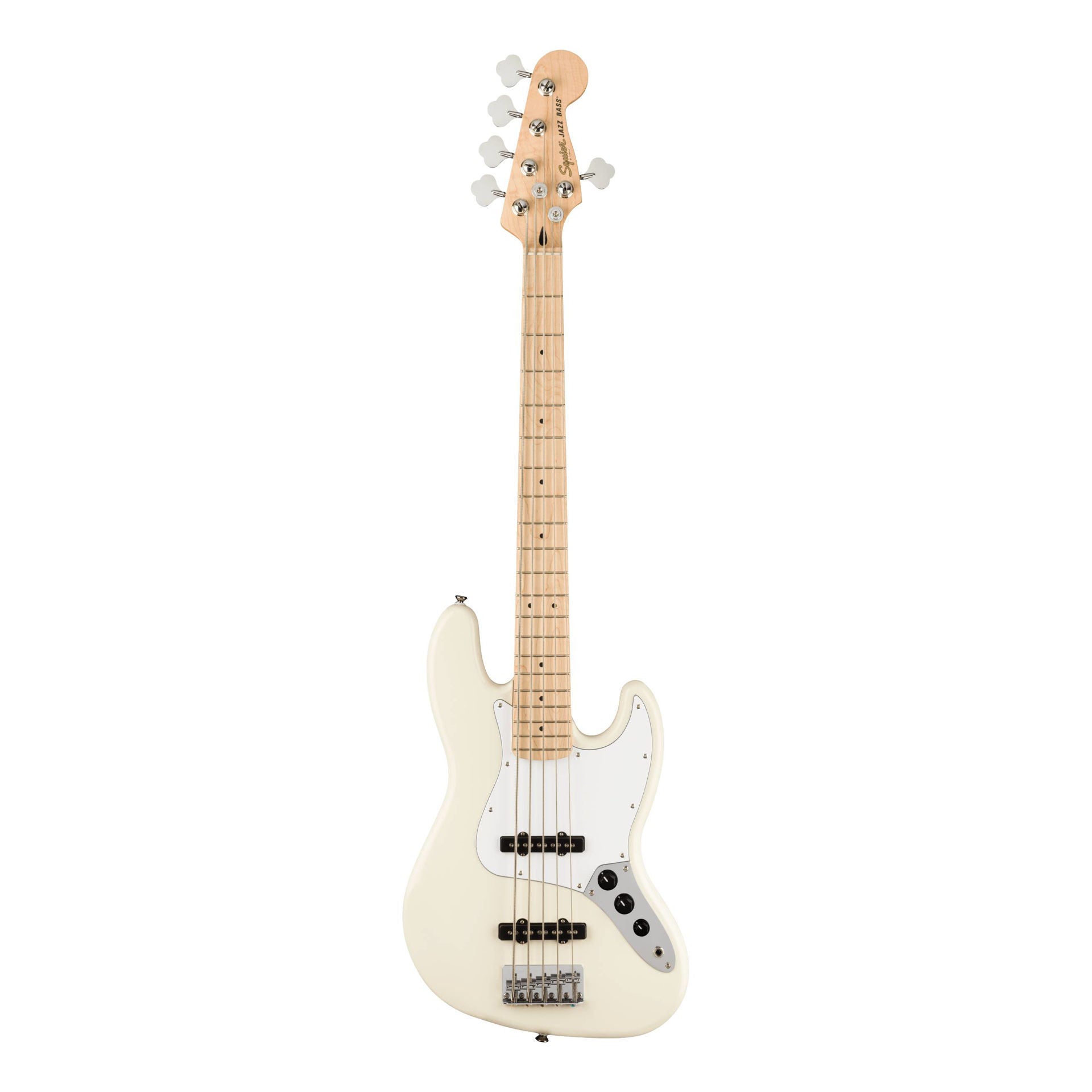 Squier Affinity Series Jazz Bass V, Maple Fingerboard, White Pickguard, Olympic White