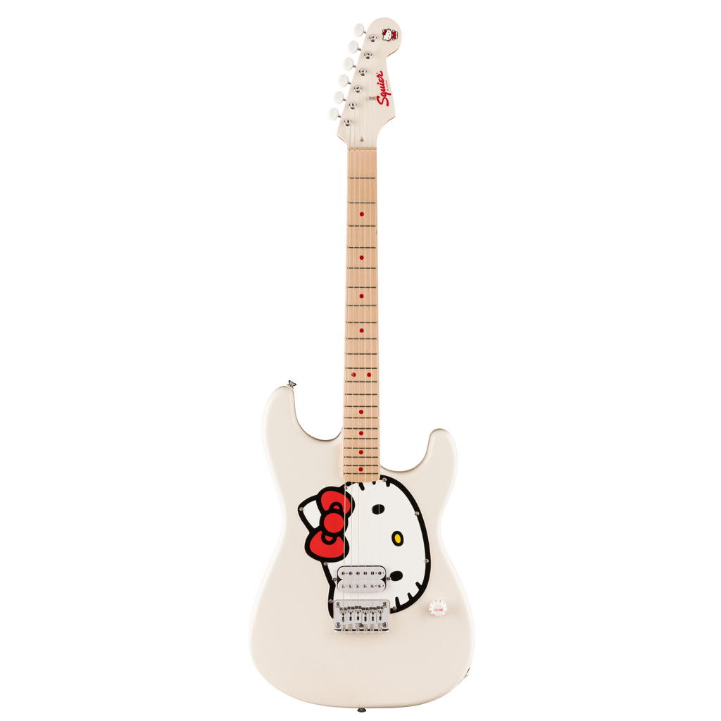 Squier X Hello Kitty Stratocaster Electric Guitar - White