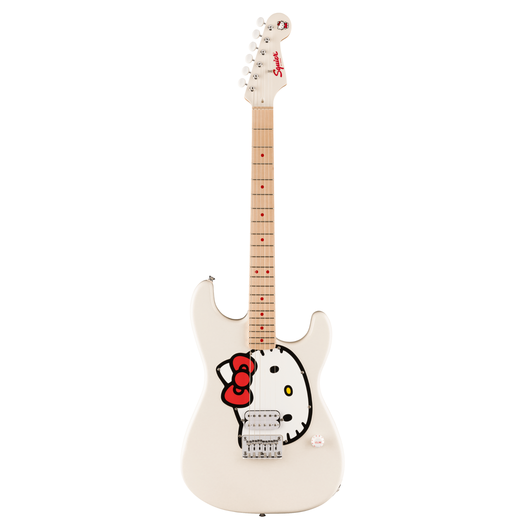 Squier X Hello Kitty Stratocaster Electric Guitar - White
