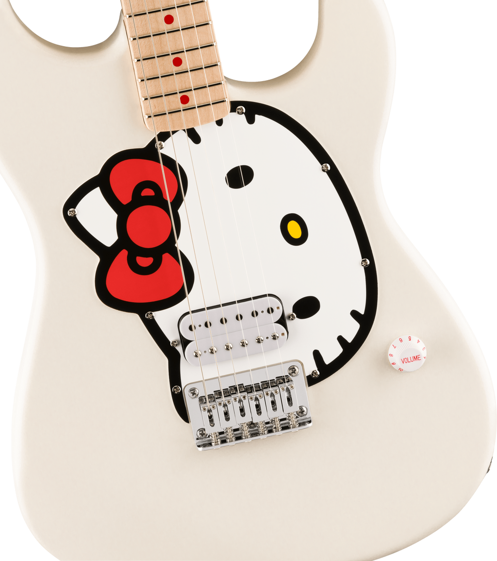 Squier X Hello Kitty Stratocaster Electric Guitar - White