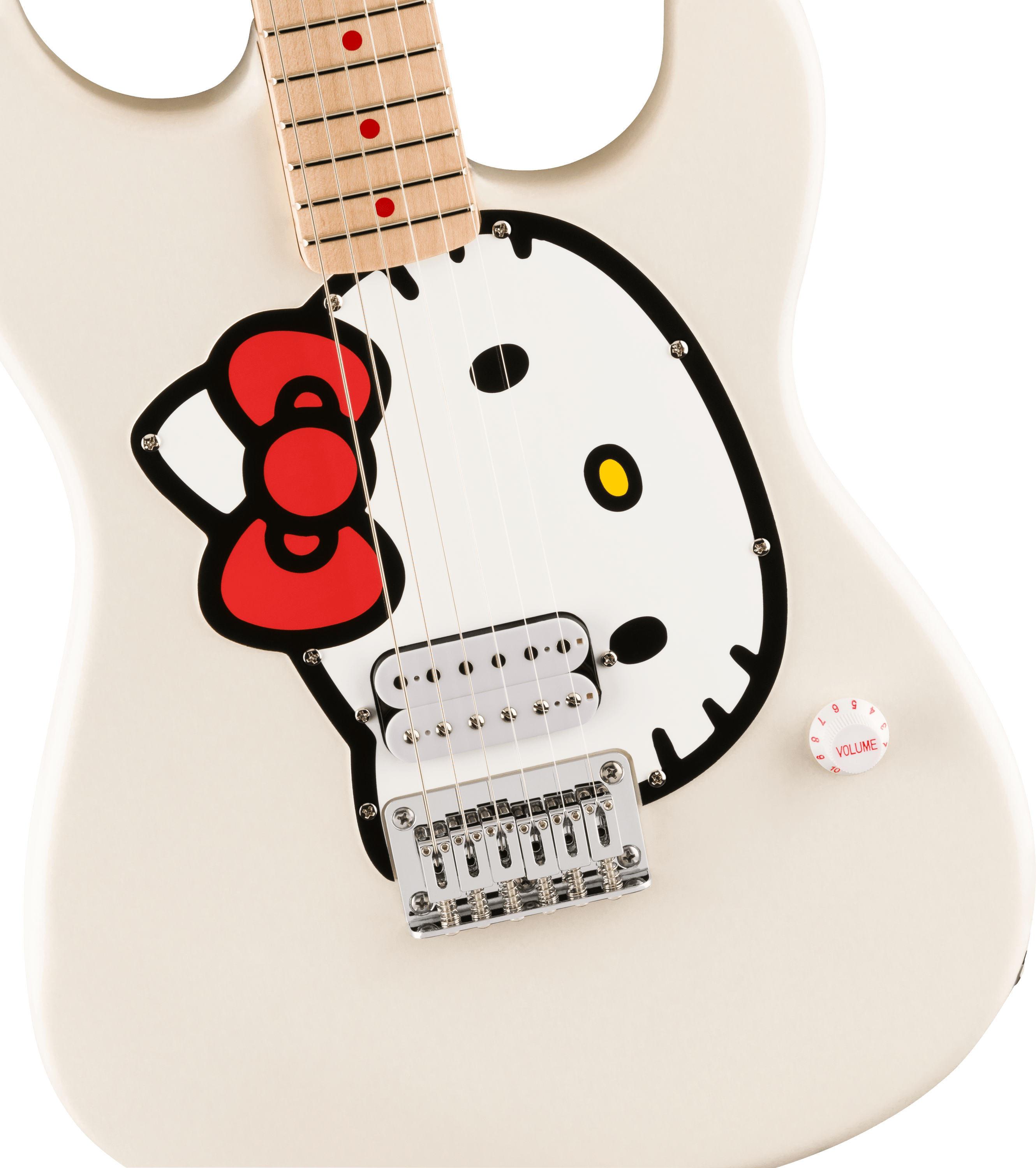 Squier X Hello Kitty Stratocaster Electric Guitar - White
