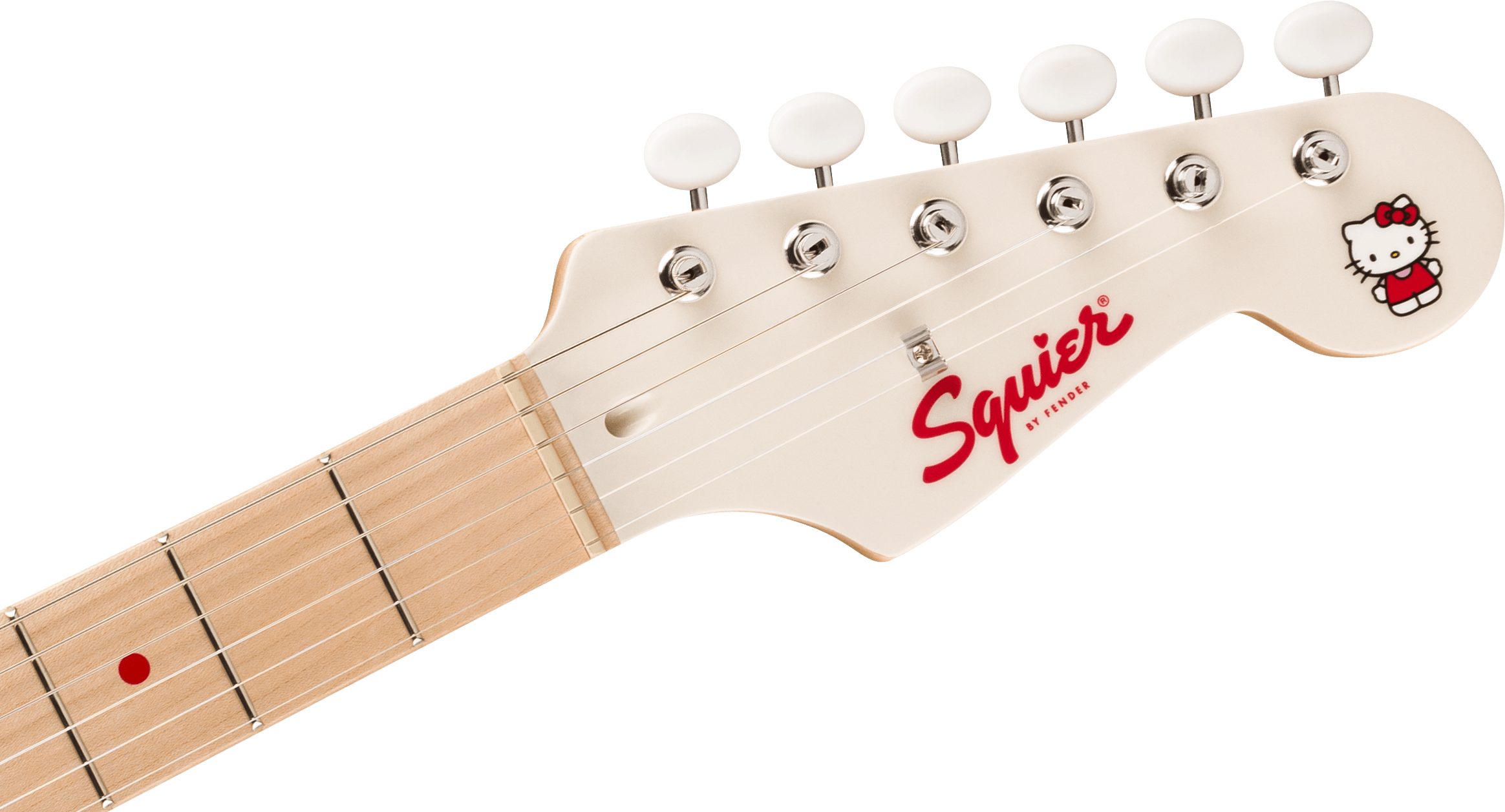 Squier X Hello Kitty Stratocaster Electric Guitar - White