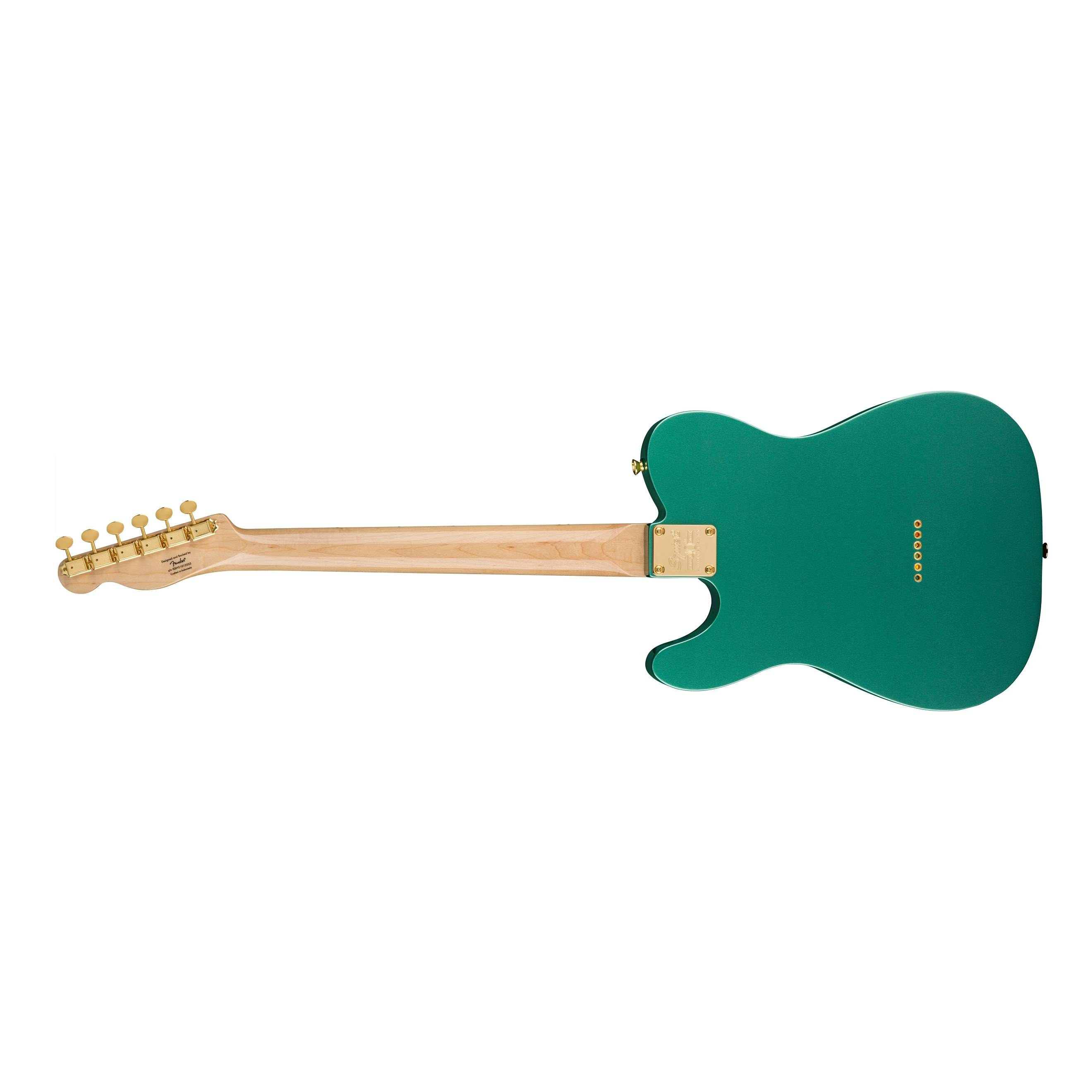 Squier 40th Anniversary Telecaster Electric Guitar Gold Edition Laurel Fingerboard Sherwood in Green Metallic