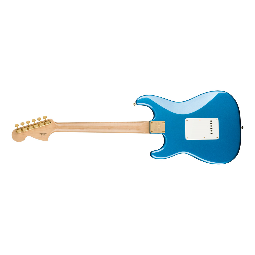 Squier 40th Anniversary Strat Gold Edition Electric Guitar with Gold Anodized Pickguard, Lake Placid Blue