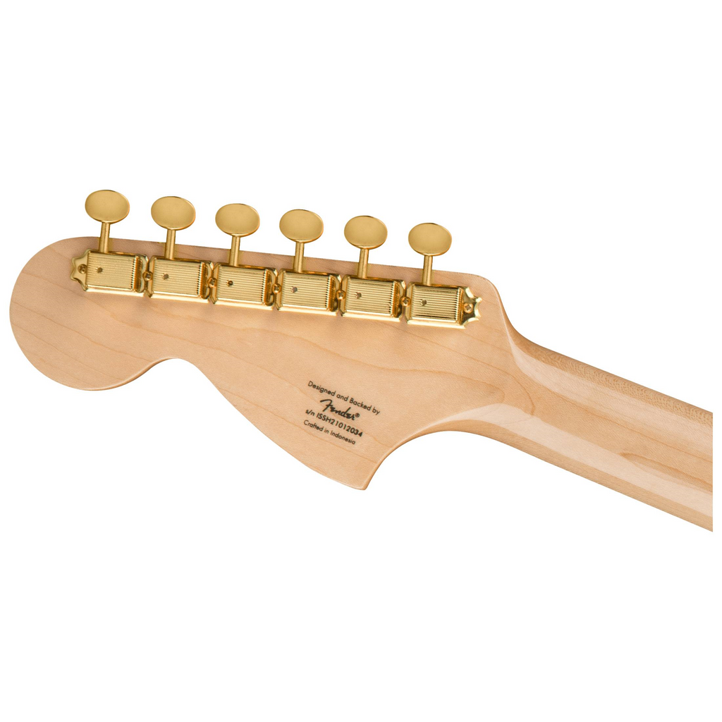 Squier 40th Anniversary Strat Gold Edition Electric Guitar with Gold Anodized Pickguard, Lake Placid Blue